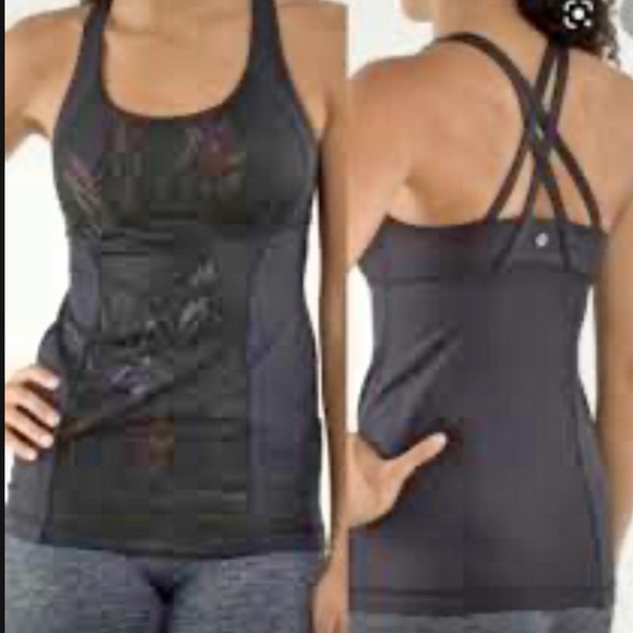 Lululemon 2 energy tank midnight iris multi black top. - Picture 2 of 6